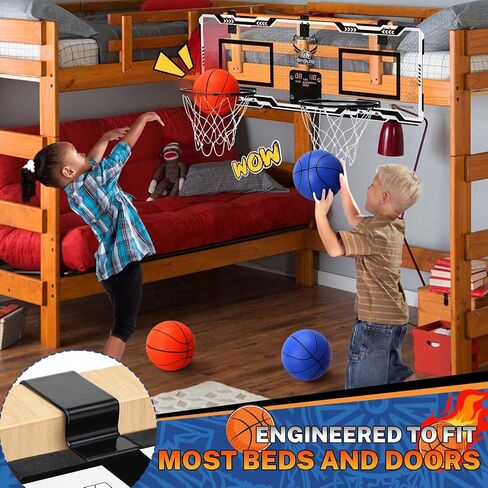 Basketball Hoop Indoor 2 Player - Double Shot Over The Door Basketball Hoop, Electronic Scoreboard and 4 Balls Gifts for Bedroom Office Men in Saudi Arabia
