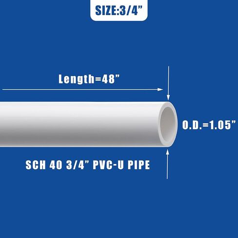 HJ 4FT أقدام PVC الأنابيب 20 قطعة الأبيض Sch40 الأثاث الصف الأنابيب الصناعية (1/2 ") in Kuwait