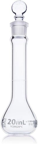 Volumetric Flask, Wide Mouth, Globe Glass, 10mL, Class A, to Contain (TC), 3.3 Borosilicate Glass, ASTM E288, 6/Box in Kuwait