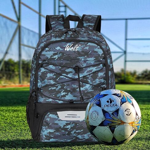 WOLT Youth Soccer Ball Backpack Sports Bag with Ball holder and Shoe Compartment for Soccer Football Basketball Volleyball in Kuwait