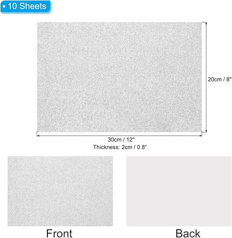 PATIKIL Light Green Shiny EVA Glitter Foam Sheet 11 x 8 Inch 2mm Thick Sparkle EVA Glitter Felt for Crafts DIY Project, 10 Pcs in Saudi Arabia