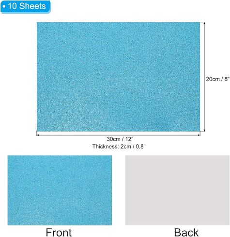 PATIKIL Light Green Shiny EVA Glitter Foam Sheet 11 x 8 Inch 2mm Thick Sparkle EVA Glitter Felt for Crafts DIY Project, 10 Pcs in Saudi Arabia