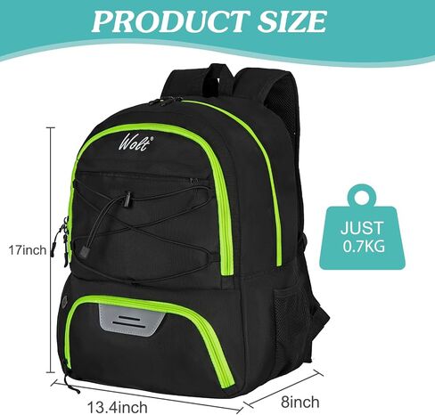 WOLT Youth Soccer Ball Backpack Sports Bag with Ball holder and Shoe Compartment for Soccer Football Basketball Volleyball in Kuwait