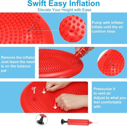 PATIKIL Inflated Wobble Cushion Seat Flexible Balance Disc with Hand Pump for Core Stability Exercise Physical Strengthening Improving Fitness Posture in Saudi Arabia