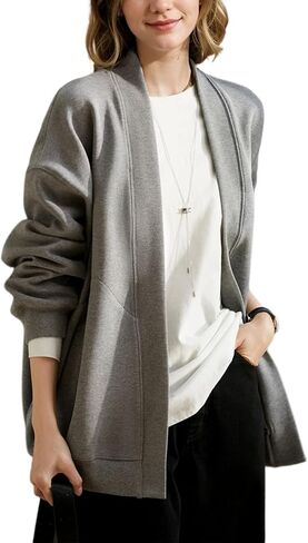 LICOBOD Open Front Lightweight Casual Cardigan Coat hoodies for women trendy with designs Sweatshirt Winter Clothes sweaters in Saudi Arabia
