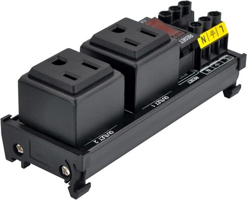 DIN Rail Mount AC 120V NEMA 5-15R Single Receptacle Outlet Power Strip Module, with Rocker Switch Thermal Circuit Breaker Overload Protector in Saudi Arabia