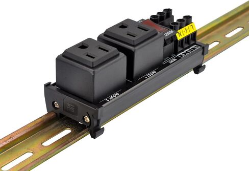 DIN Rail Mount AC 120V NEMA 5-15R Single Receptacle Outlet Power Strip Module, with Rocker Switch Thermal Circuit Breaker Overload Protector in Saudi Arabia