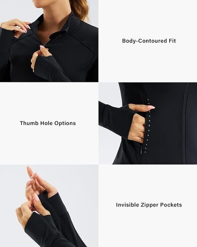 Stelle Women's Zip Up Jackets Lightweight Athletic Running Jacket Workout Slim Fit Yoga Track Clothes with Thumb Holes in Kuwait