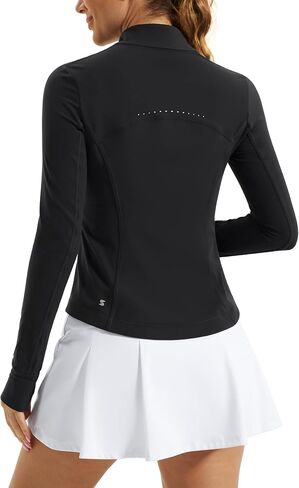 Stelle Women's Zip Up Jackets Lightweight Athletic Running Jacket Workout Slim Fit Yoga Track Clothes with Thumb Holes in Kuwait