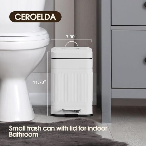 CEROELDA Small Trash Can with Lid-1.3 Gal-Dog Poop Trash Can Outside-Black in Kuwait