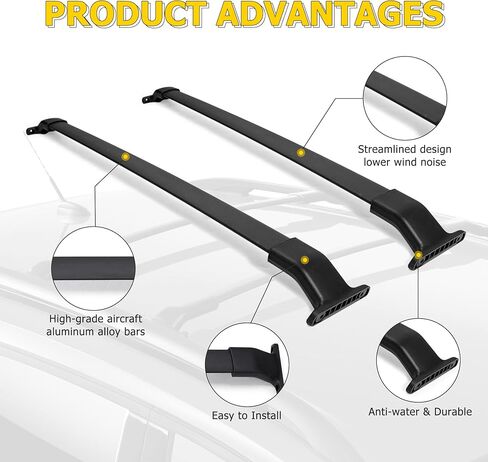 AUXMART 2 Pcs Roof Rack Cross Bars Crossbars Compatible for Honda CR-V 2002 2003 2004 2005 2006, OE Style Aluminum Rooftop Rail Bars Luggage Rack Cargo Carrier (Black) in Saudi Arabia