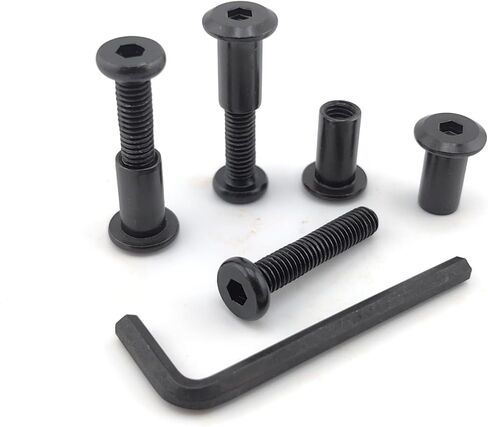 Black M6 x 1-1/4" Hex Drive Socket Cap Bolts Screws Kit,ALLOYPRO 30-Sets Binding Post Screws Socket Cover Connecting Bolt Fixing Post Screw for Furniture Chair Crib Table Cabinets,M6x30mm in Saudi Arabia