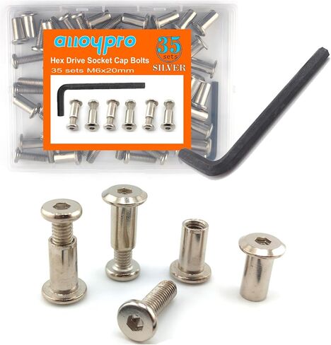 Black M6 x 1-1/4" Hex Drive Socket Cap Bolts Screws Kit,ALLOYPRO 30-Sets Binding Post Screws Socket Cover Connecting Bolt Fixing Post Screw for Furniture Chair Crib Table Cabinets,M6x30mm in Saudi Arabia