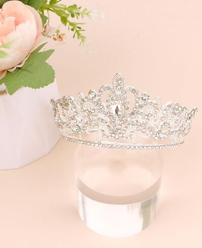 Wecoe Small Crown Tiara for Flower Bouquets Accessories Mini Crown Birthday Crown Cake Decorations Wedding Hair Accessories Ornaments Gifts in Kuwait