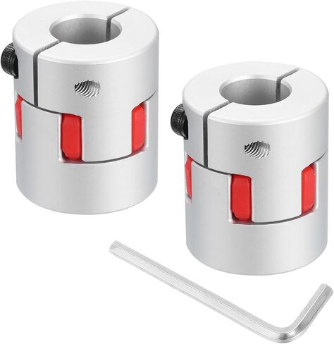 uxcell 2pcs D30 L35 12 مم إلى 14 مم عمود البرقوق المرن اقتران محرك الألومنيوم موصل العنكبوت المرن لآلة CNC للطابعة ثلاثية الأبعاد ومحرك متدرج مؤازر (لون فضي/أحمر) in Kuwait