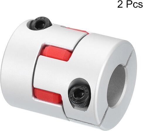 uxcell 2pcs D30 L35 12 مم إلى 14 مم عمود البرقوق المرن اقتران محرك الألومنيوم موصل العنكبوت المرن لآلة CNC للطابعة ثلاثية الأبعاد ومحرك متدرج مؤازر (لون فضي/أحمر) in Kuwait