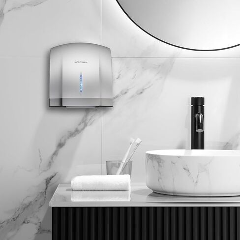 interhasa! Commercial Hand Dryer, Automatic Electric Hand Dryer 1800W High Speed Hand Air Dryer for Commercial and Household Noise Reduction in Saudi Arabia