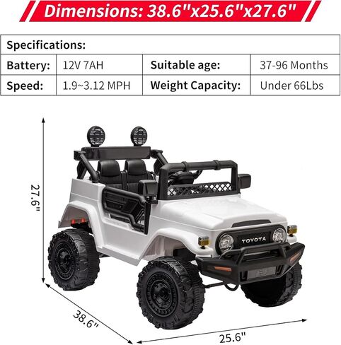 Ride on Truck Car, 12V 7AH Licensed Toyota Ride on Car with Remote Control, Battery Powered Kids Car with Spring Suspension, EVA Tires, USB, Music, LED Lights,Ride On Toy for Kids (Pink) in Saudi Arabia