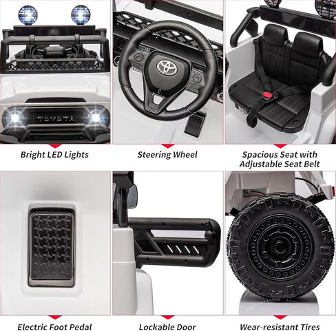 Ride on Truck Car, 12V 7AH Licensed Toyota Ride on Car with Remote Control, Battery Powered Kids Car with Spring Suspension, EVA Tires, USB, Music, LED Lights,Ride On Toy for Kids (Pink) in Saudi Arabia