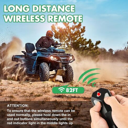 ونش ATV/UTV بقدرة 5500 رطل، ونش كهربائي 12 فولت، ونش بحبل صناعي 1/4 بوصة × 50 بوصة، مع جهاز تحكم عن بعد لاسلكي ومفتاح سلكي، مع خطاف وخطاف من Hawse Fairlead، مقاوم للماء IP67، مناسب لمعظم مركبات ATV وUTVs in Kuwait