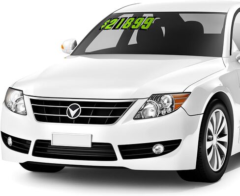 7 1/2 Vinyl Number Decals Large Chartreuse Windshield Pricing Stickers Car Dealership Supplies 0-9 Car Lot Pricing Numbers for Auto Vehicle Window (44 Pcs) in Saudi Arabia