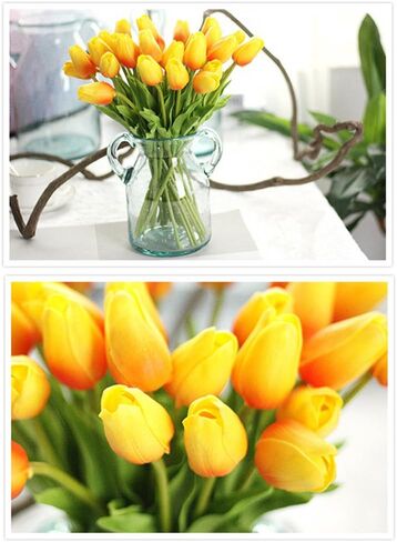 XHSP 30 pcs Real-touch Artificial Tulip Flowers Home Wedding Party Decor in Kuwait
