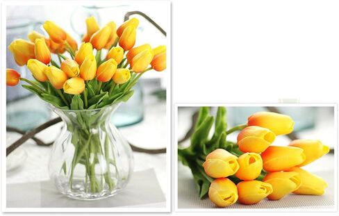 XHSP 30 pcs Real-touch Artificial Tulip Flowers Home Wedding Party Decor in Kuwait