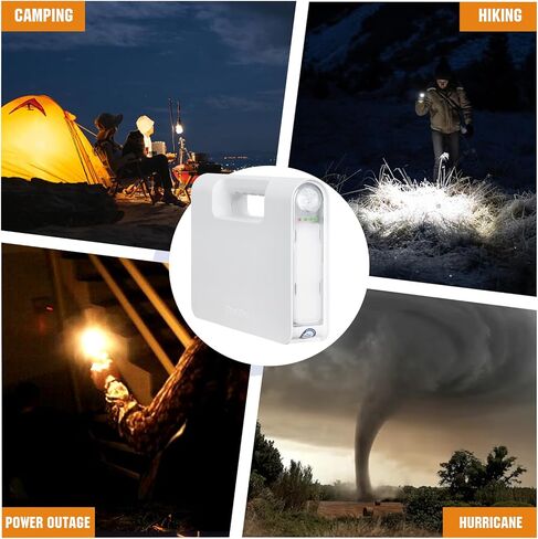 محطة طاقة محمولة ECO-WORTHY 84 وات في الساعة، مولد للطاقة الشمسية مع لوحة شمسية 18 وات، مصابيح يدوية، مصابيح تخييم مع بطارية، منافذ USB DC، للتخييم في الهواء الطلق، إمداد الطاقة في حالات الطوارئ المنزلية، الإعصار، الأسماك in Kuwait