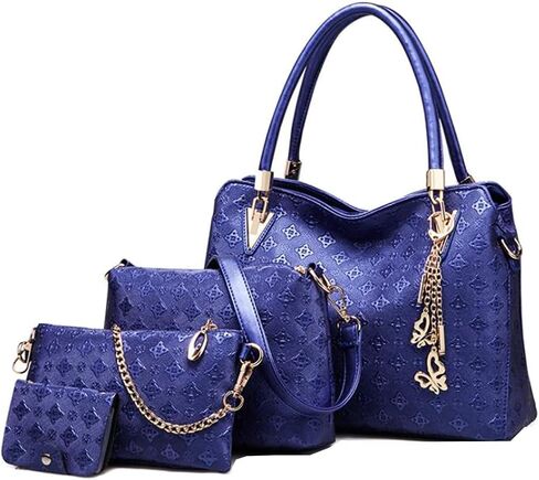 YAQUUNICER المرأة الاصطناعية بولي Leather حقيبة الجراب الجلدية حقيبة هوبو على ظهره 4 قطعة الكتف العلوي مقبض حقيبة يد كروس in Saudi Arabia