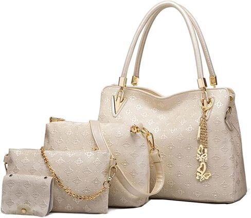 YAQUUNICER المرأة الاصطناعية بولي Leather حقيبة الجراب الجلدية حقيبة هوبو على ظهره 4 قطعة الكتف العلوي مقبض حقيبة يد كروس in Saudi Arabia