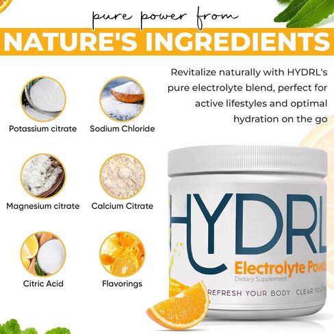 Electrolyte Hydration Powder for Keto (50 days Serving) - Mandarin Orange Electrolyte Drink Mix Hydration Powder - Low Carb - Carnivore - Potassium - Electrolyte Powder Recovery Drink - No Leg Cramps in Saudi Arabia