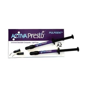 Pulpdent VPF1A2 Activa Presto Universal Light Cure Composite Syringe A2 2/Pk 1.2 mL