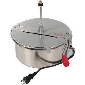 12 Oz Replacement Kettle for Popcorn Machine 1350W Kettle Popper with Lid, Stirrer, Gear Shaft, and 3-Prong Plug by Great Northern Popcorn