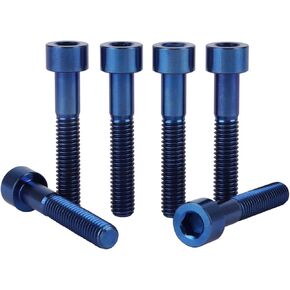 Titanium M6x35mm Bolts Allen Head for Bicycle Headset Screws Pack of 6
