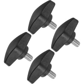 Tee Wing Knobs Thumb Screw, M6 x 10mm Male Thread, Plastic T Thumb Clamping Screw Threaded Stud Hand Knobs Grip, (Applications: for Machinery Lathes), 4-Pieces