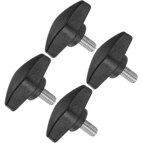 Tee Wing Knobs Thumb Screw, M6 x 12mm Male Thread, Plastic T Thumb Clamping Screw Threaded Stud Hand Knobs Grip, (Applications: for Machinery Lathes), 4-Pieces