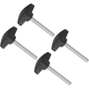 Tee Wing Knobs Thumb Screw, M6 x 50mm Male Thread, Plastic T Thumb Clamping Screw Threaded Stud Hand Knobs Grip, (Applications: for Machinery Lathes), 4-Pieces