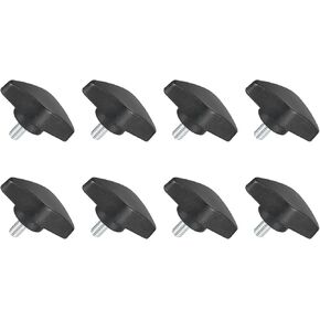 uxcell 8Pcs Tee Wing Knobs Thumb Screws, M6 x 14mm Clamping Screw Knob Male Thread Carbon Steel T Shaped Thumb Screws Handle 36mm Dia. for Hand Tightening Knob Replacement, Black