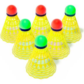 HIRALIY LED Badminton Shuttlecocks, Badminton Birdies Glow in The Dark Birdie Balls for Practice, Colorful Lighting Badminton for Indoor Outdoor Sports Activities,Long Battery Life Plastic Shuttlecock