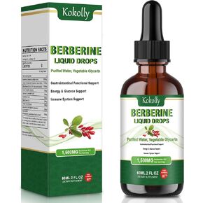 1500mg Berberine Liquid Drops - 10 in 1 Berberine HCL Complex with Ceylon Cinnamon, Bittermelon, Green Tea & More- Supports Metabolism and Immune System, Gut Health - 60ml