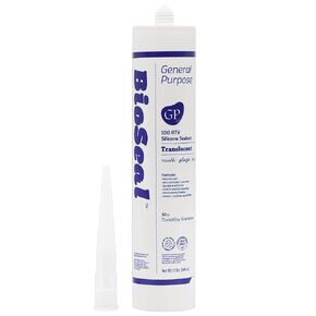 Translucent BioSeal 100% RTV Silicone Sealant Caulk General Purpose, Waterproof and No Odor 10.1 Ounce Cartridge -Translucent (1)