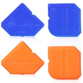 4Pcs Caulking Tool Set Silicone Sealant Grout Finishing Tool Reuse Sealant Finishing Tool for Bathroom Living Room Kitchen Balcony Floor Cleaning and Sealing