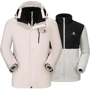 CAMEL 3 in 1 Winter Jackets for Men - Waterproof Ski Jacket with Fleece Jacket - Insulated Coat for Cold Weather