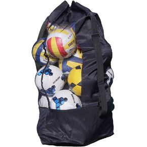 Greenery-GRE Extra Large Mesh Equipment Bag Adjustable Strap Drawstring Heavy Duty Hold 15 Soccer Balls Netball Basketball Football Bags Sports Duffel