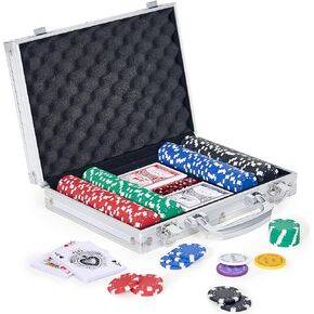 Poker Chips with Numbers,200PCS Poker Chip Set with Aluminum Travel Case,11.5 Gram Poker Set for Texas Holdem and Blackjack Gambling.