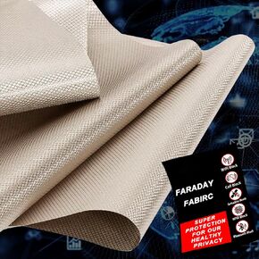 Faraday Fabric Faraday Cage Military Grade Conductive Material for Fabric Protection Shielding Fabric for WiFi, Bluetooth, GPS, Shields Copper Nickel Faraday Fabric 3 Yards,44"-108"