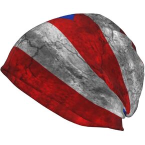 Puerto Rico Flag Baggy Slouchy Beanie Hat Winter Soft Hats Warm Casual Knit Cap Headwear for Women Men