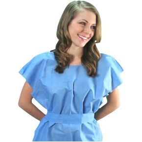 Graham Disposable Exam Gowns, Poly Tissue, 30 x 42, Blue, 50 per Carton