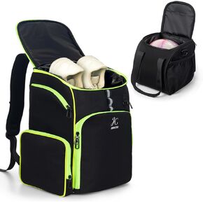 JUMO CYLY Bowling Backpack, Bowling Ball Bag with Inner Bowling Tote Bag and Shoe Compartment Up to US Mens Size 16 Shoes Single Ball Bowling Bag Padded Ball Holder Gift for Bowling Lover, Black