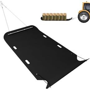 48" x 90" Heavy Duty Yard Sled, 1/8 Inch Thickened HDPE Yard Drag Mat with Pull Cable and Bar for Hauling Debris, Construction Materials, Logs and Hunting Trophy